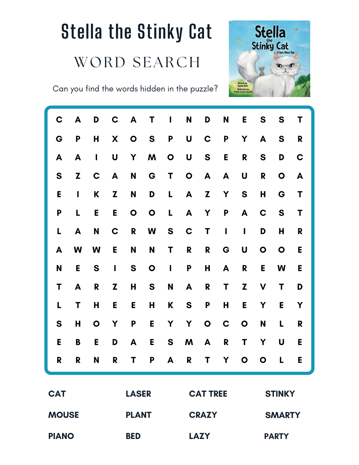S - Stella the Stinky Cat - Word Search